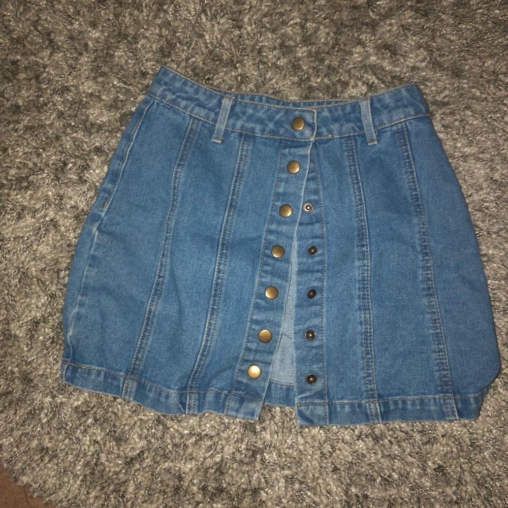Button down jean skirt